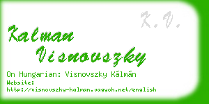 kalman visnovszky business card
